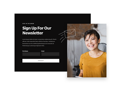 Newsletter Signup black call to action cta drop shadow hand drawn icons newsletter photography slate ui ux
