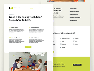 Foster Made Work With Us focus lab foster made icons landing page layout ui ux work with us
