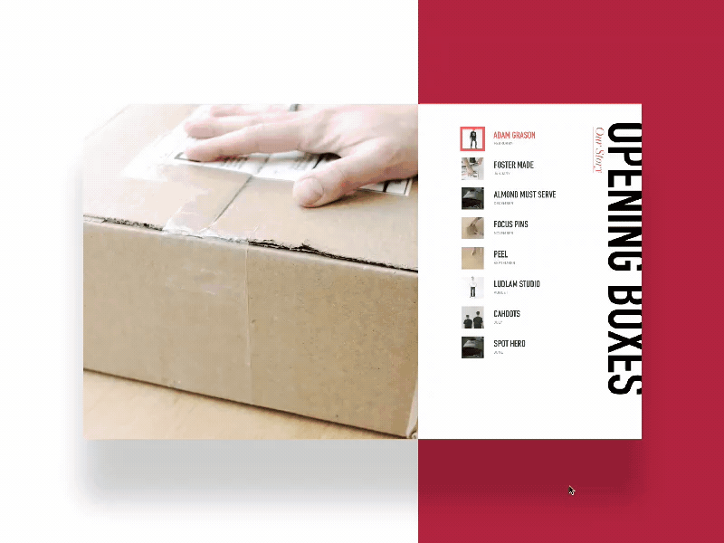 Opening Boxes boxes easter egg focus lab motion opening boxes principle red ui ux video