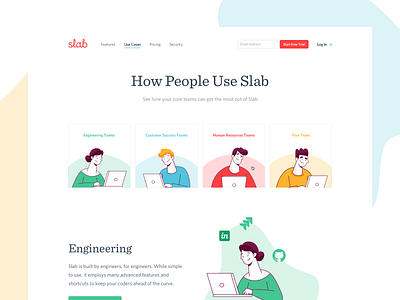 Slab Use Cases blob branding design focus lab illustration slab typography ui ux web design