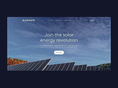 Bluewave Hero Animation animation branding focus lab hero landing page solar type typography ui visual design web website