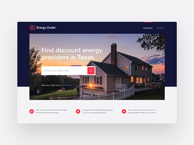 EO Home brand branding energy energy outlet hero landing page logo outlet shopping ui ux website