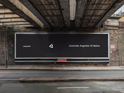 Automate. Augment. AI-Native. ai native arrows asapp billboard brand brand identity branding logo visual language