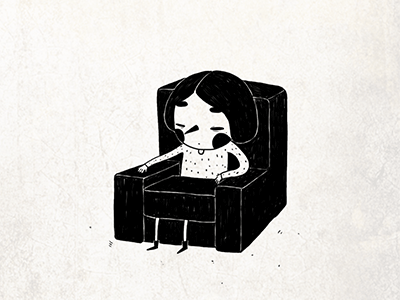 girl in the sofa animation gif