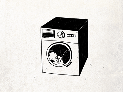 boy in the washer animation gif