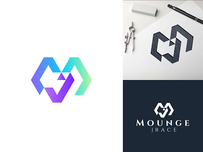 Letter M+J Logo Concept 3d animation branding design graphic design illustration logo logodesign modern modern logo design motion graphics simple ui