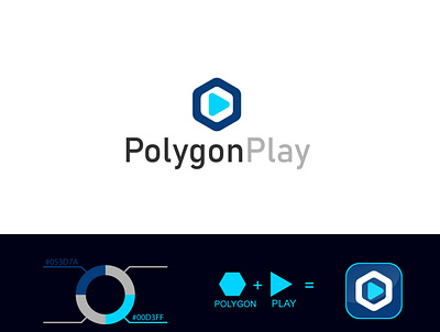 Polygon Play 3d animation branding design graphic design illustration logo logodesign modern modern logo design motion graphics polygonplay simple ui vector