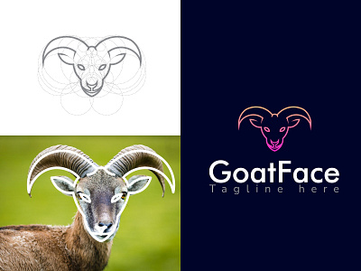 GoatFace Logo animation branding design goatface logo graphic design illustration logo logodesign modern modern logo design motion graphics simple ui vector