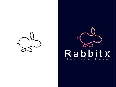 RabbitX line Logo branding design designer illustration image logo logo designer logodesign modern modern logo design photo rabbit rabbit icon rabbit image rabbit logo rabbit photo simple ui vector