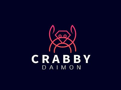 Crabby Daimon Logo art logo branding crabby crabby daimon logo crabby line logo crabby logo daimon logo design illustration line logo logo logo design logodesign modern modern logo design seafood simple vector logo