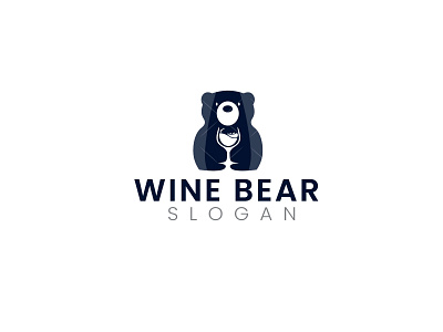 WINE BEAR Logo bear logo branding design illustration logo logodesign logodesigner modern modern logo design simple ui vector wine winebear winebear logo winelogo