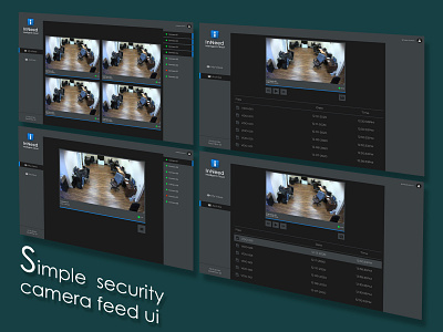 Simple security camera UI design dark dark mode dark ui dashboad dashboard design design illustration ui ux web