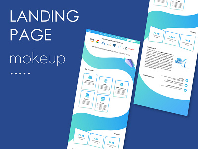 Landing Page Mokeup app blue design illustration landing page design landingpage minimal mokeup technology typography ui ux vector web