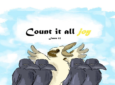 Count it all joy animals bible verse birds illustraion
