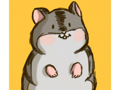 Cute hamster character design illustration sketch