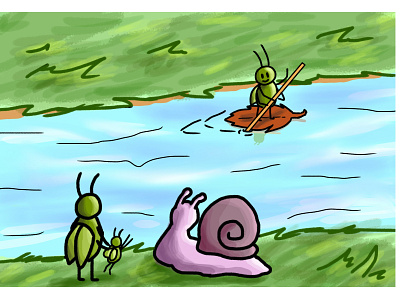 Along the rivers - animal adventures week animals bugs childrens illustration illustration whimsical