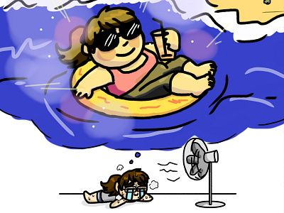 Summer: expectation vs reality comic illustration sketch
