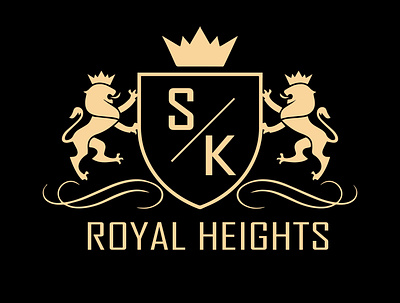 SK letters Royal Luxury Logo with Black Background in Golden 3d animation branding graphic design logo ui