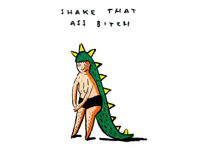 Shake That ass alligator carnival dance drawing illustration shut up