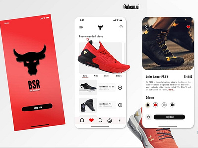 Ui App Design for Underamour X BSR animation app branding clean design graphic design typography ui ux web
