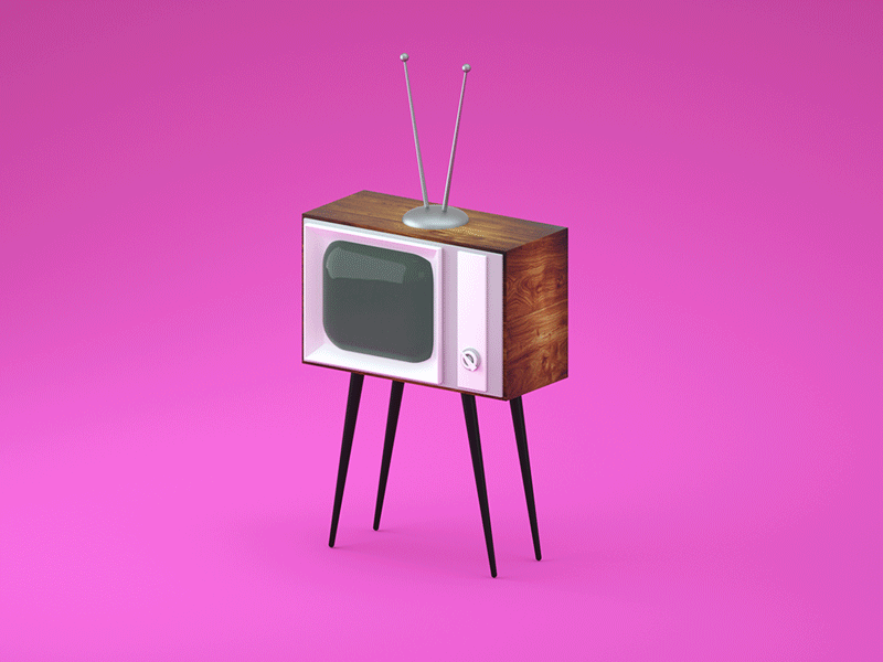 📺 3d animation c4d cgi cinema4d gif illustration octane octane render old tv zinzen