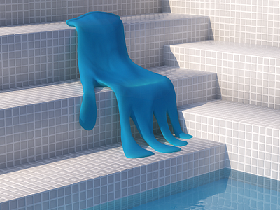 🖐✨ 2020 3d 3d art c4d cg cgi cinema4d digital art glove hot illustration octane pandemia pool summer swimming pool zinzen