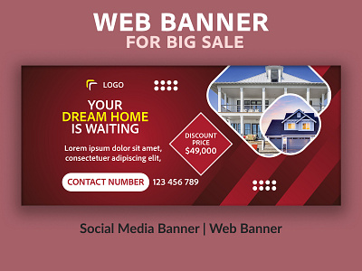 Web banner for Big Sale of Home ads banner banner design graphic design illustration online ads social media banner ads web banner youtube ads