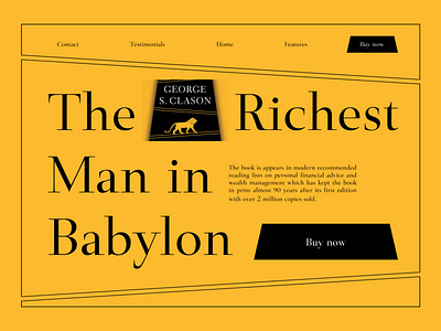 "The Richest Man in Babylon" Book Landing Page book book landing dailyui dailyui challenge dailyui003 design figma landing landing page typography ui web yellow