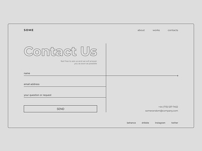 Contact Us contact contact us dailyui dailyui challenge design figma minimalism site ui ux web