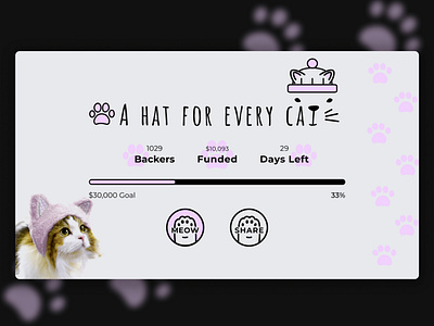 Crowdfunding Campaign cat cute dailyui dailyui challenge design donation page figma fluffy kitty pink site ui ux web