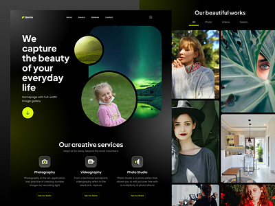 Glentx - Photography Services Website app design landing page landing page photography photography ui website