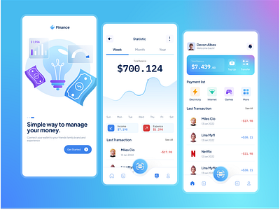 Finance - Financial Manager App app design finance financial frash keuangan layout mobileapp mobileappdesign modern slab slabdesign ui uidesign uiux uiuxdesign ux