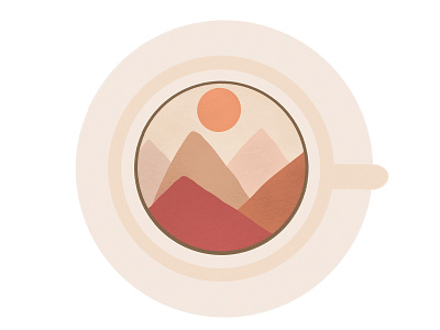 The Taste of Adventures adventure branding coffee coffee art coffee illustrations cup flat illustration illustration digital illustrations logo mountains nature procreate sun sunrise travel web illustration