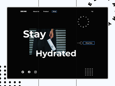 Drink, Water Bottle Shop Landing Page landing page ui web design