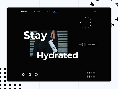 Drink, Water Bottle Shop Landing Page