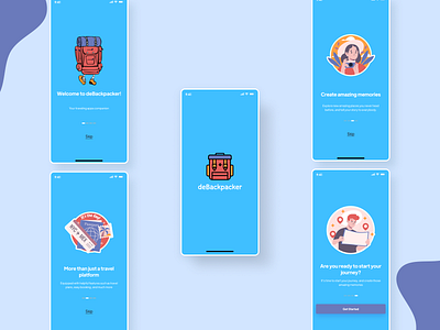 deBackpacker - Onboarding Screen mobile apps ui ui design ux