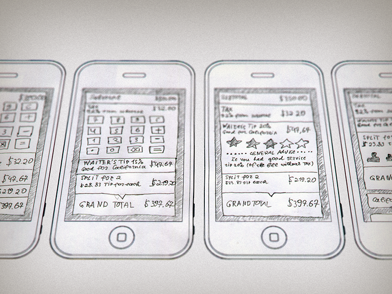 Fancy Tips - First Sketches ios fancy tips tipping sketch wireframes