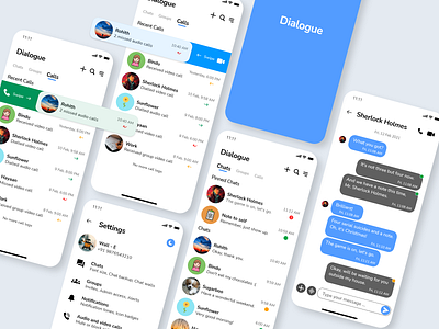 Dialogue (Light Mode) chat chat app message app messaging messaging app social text ui ux