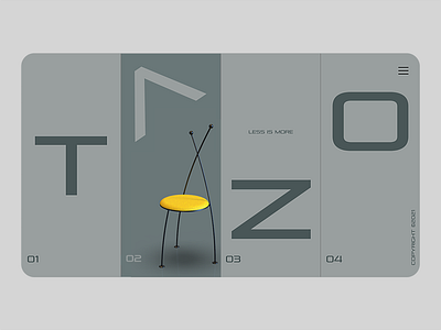 Website for an industrial designer chair design designer grey hompeage industrial design ui uiux visual design website yellow