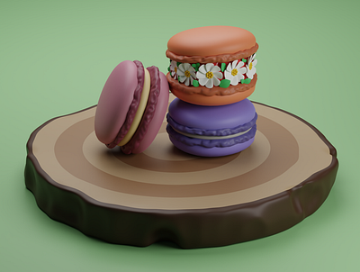 Macarons 3d art 3d modeling blender blender3d illustration