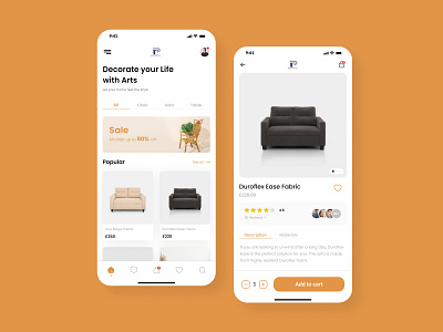 Furniture e-commerce App design app e commerce ecommerce furniture ios mobile app
