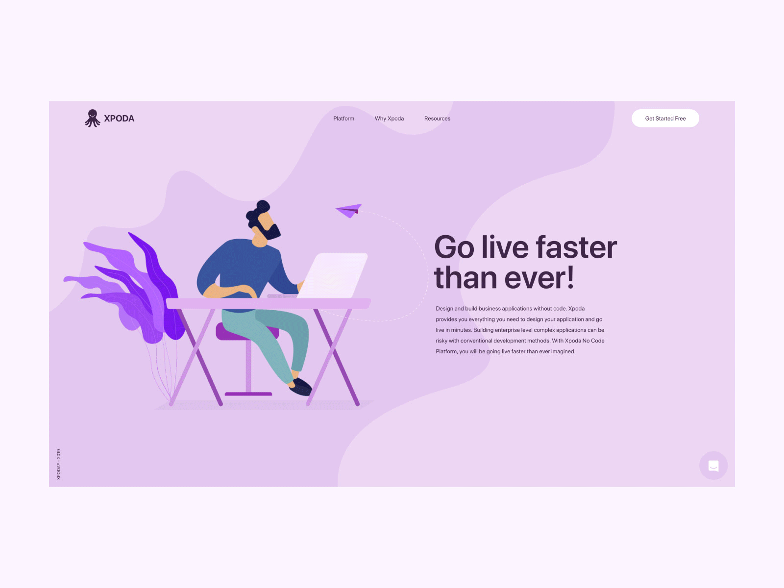 Xpoda Homepage Animation aftereffects animation app application art direction clean homepage illustration interaction interface lottie minimal purple typography ui ux vector webdesign website xpoda