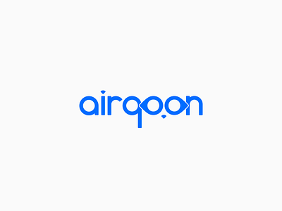 Airqoon Logo air quality airqoon art direction blue branding clean logo logo design map onur kurt ui
