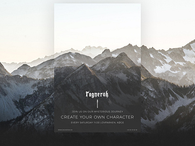 Ragnerok website redesign adventure design fantasy hobbit minimal minimalistic mountains poster ragnerok sci-fi thor website