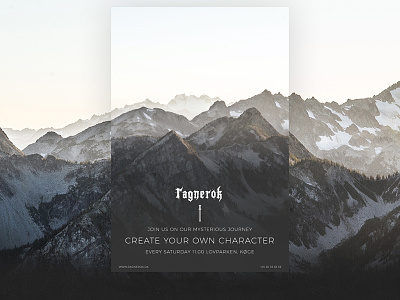 Ragnerok website redesign adventure design fantasy hobbit minimal minimalistic mountains poster ragnerok sci fi thor website