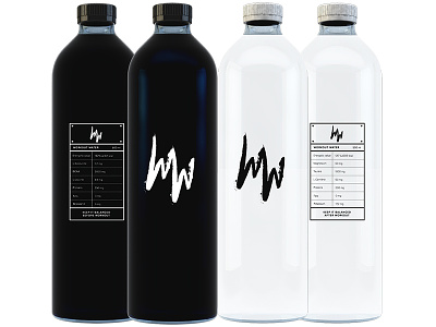 Workout Water black bottle branding design identity logo minimal mockup packaging water white workout