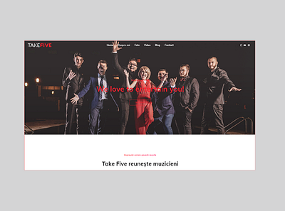 Website for Takefive Cover Band branding design graphic design web