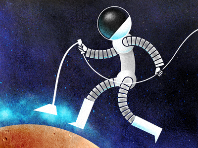 Astronaut hoover illustration photoshop planet space spacedust spaceman