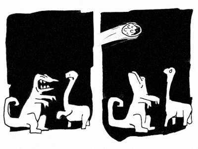 The Dinosaur Debate bigbang comic dinosaur meteor