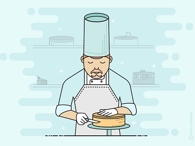 Pastry chef bake bakery cake chef chefs hotel illustration pastry ui vector